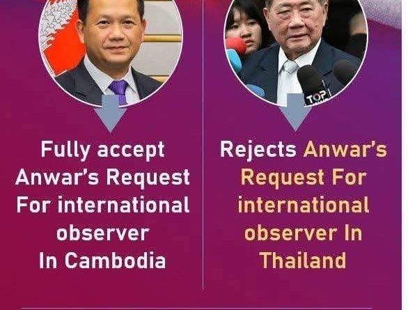 Thailand rejects Anwar’s request For international observer In Thailand.Who truly wants peace?